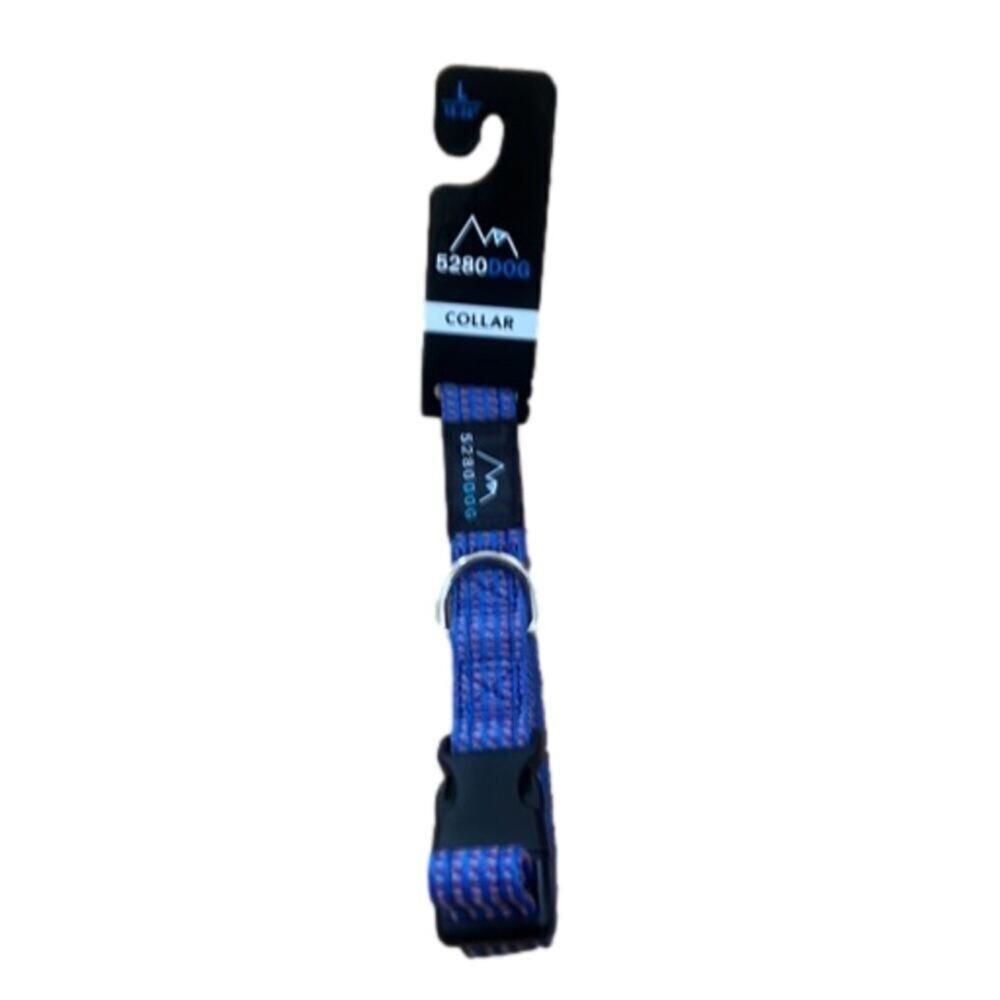 5280 DOG BLUE NYLON BRAIDED COLLAR BUCKLE CLOSURE SIZE L‎